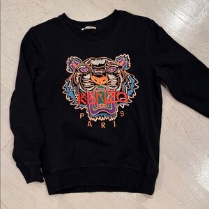 Kenzo Black Sweatshirt with Vibrant Tiger Embroidery